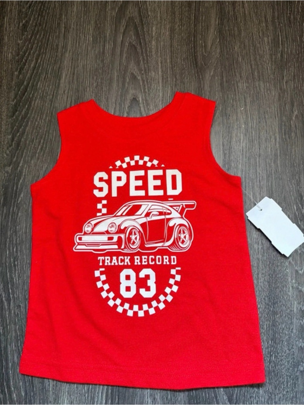 jumping beans Red Tank Top with White Race Car Graphic